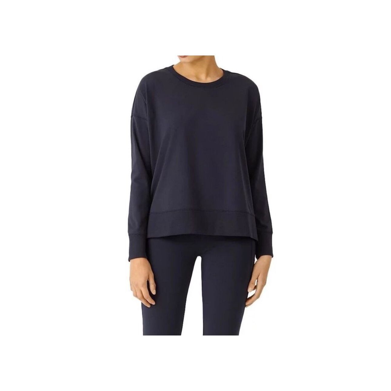 Vince $248 Womens Navy Blue Ponte Crew Neck Sweatshirt Oversized Medium New